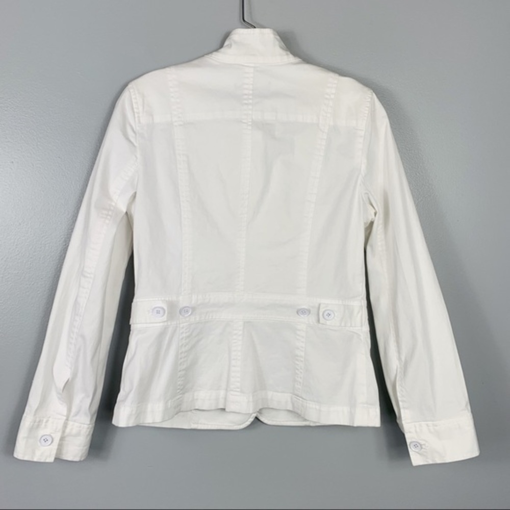 Talbots White Preppy Minimalist Button Front Jacket Blazer Coat Classic Chic 6 - Picture 6 of 8